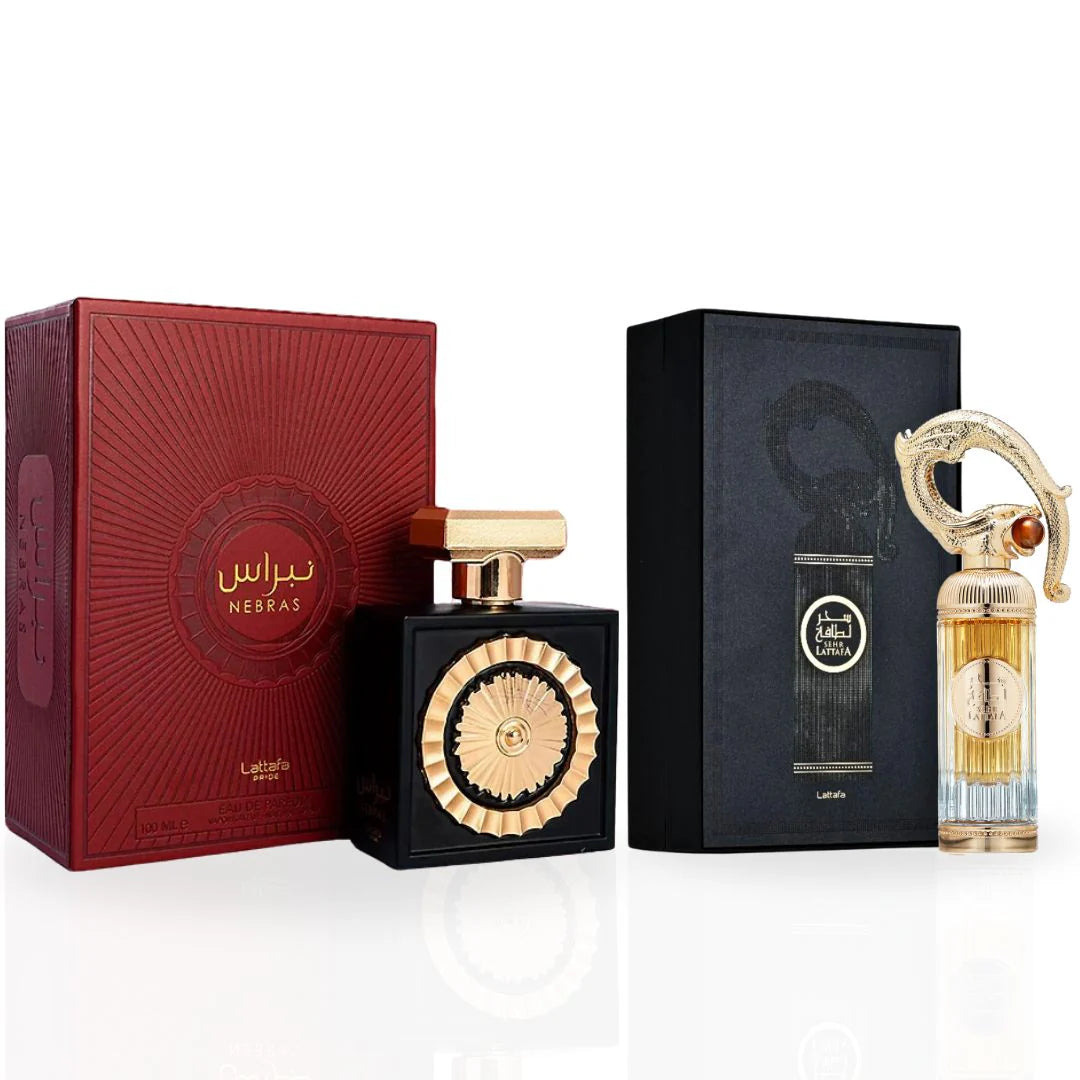 Nebras & Sehr Eau de Parfum Sprays 100ml (3.4 oz) by Lattafa Pride | Luxury Perfume Bundle