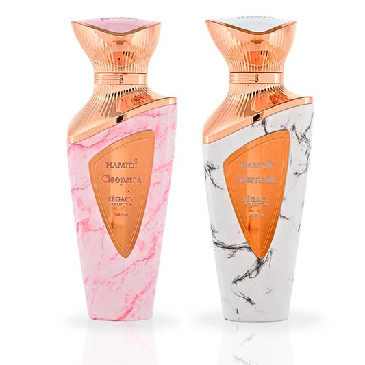 Legacy Cleopatra & Legacy Merneith Eau de Parfum Sprays 100ml (3.4 oz) by Hamidi (Bundle)