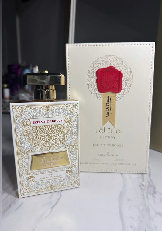 Meethaq Extrait De Rouge EDP Spray 100ML (3.4 OZ) By Ard Al Zaafaran | A Harmonious Blend Of Warm Florals.