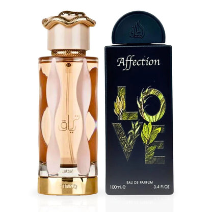 Teriaq & Affection Eau de Parfum Sprays 100ml (3.4 oz) by Lattafa (Bundle)