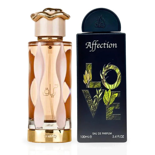 Teriaq & Affection Eau de Parfum Sprays 100ml (3.4 oz) by Lattafa (Bundle)