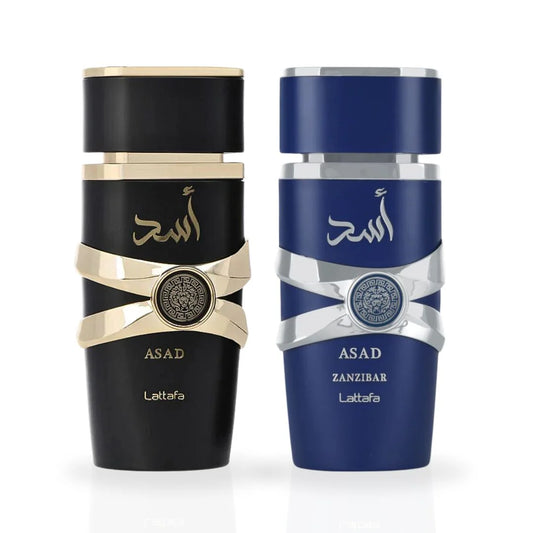 Asad & Asad Zanzibar Eau de Parfum Sprays 100ml (3.4 oz) by Lattafa (Bundle)